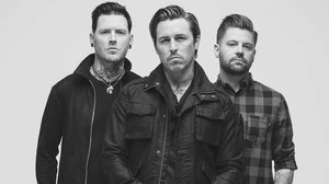 Eighteen Visions band against white wall