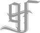 Gray Old English-style letters “Q” and “J” overlap, creating a decorative, calligraphic design on a light background.